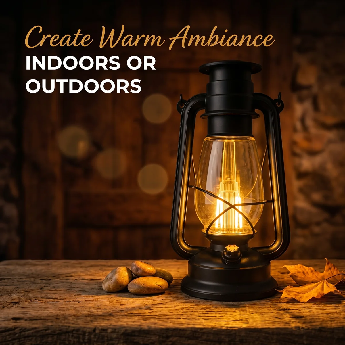 Lantern indoors warm ambiance
