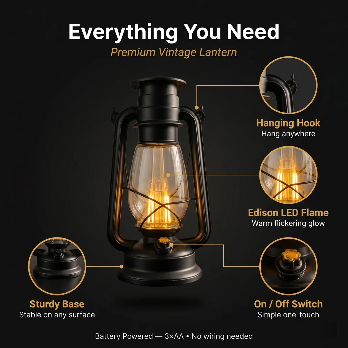 Lantern in outdoor evening setting
