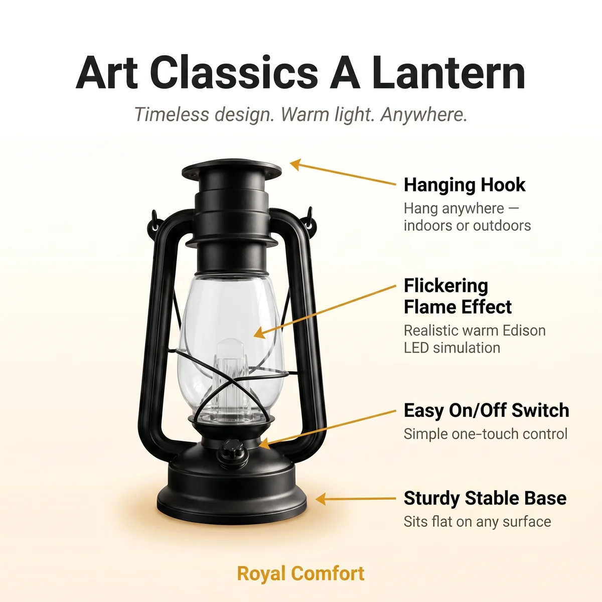 Solar Vintage Lantern detail view
